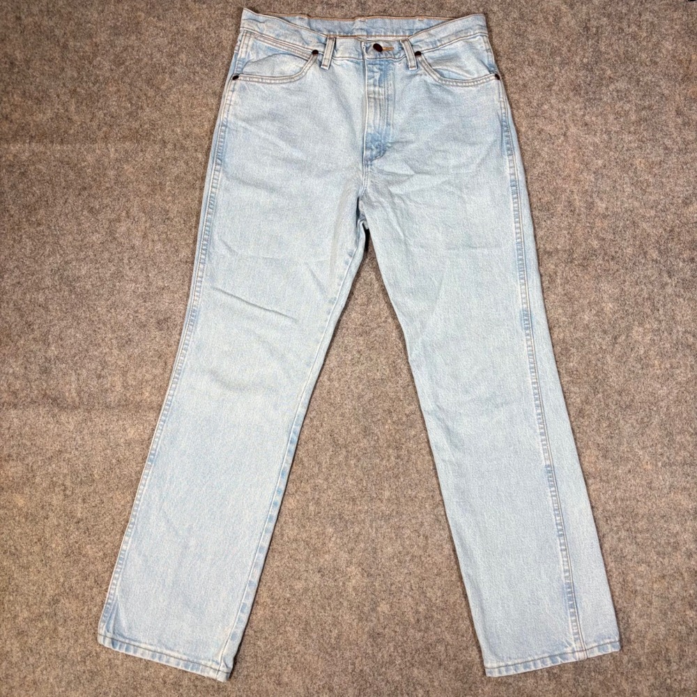 Wrangler Cowboy Cut Jeans Mens 33x30 Light Wash Straight Leg Denim 936GBH